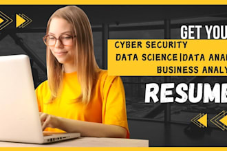 write cybersecurity, data science, business  analytics, data analyst