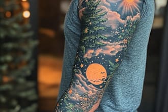 create a beautiful tattoo sleeve art