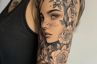 desing a custom tattoo sleeve art for you