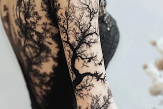 draw a attractive tattoo sleeve art