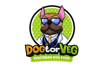 design doctor veg vegetarian dog food company logo
