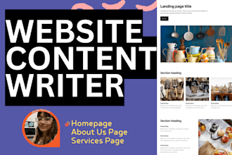 write your home, about us, and services page