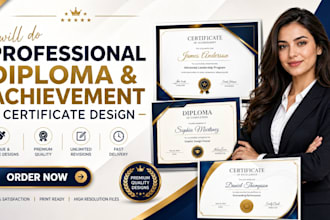 do professional diploma, and achievement certificate design