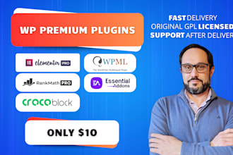 install wpml, essential addons, elementor, rankmath pro, etc