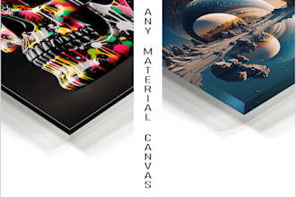 do custom canvas wall art mockup design