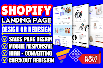 design checkout pagefly shopify gempages sales landing page shopify redesign
