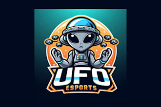 make an amazing ufo aliene mascot logo for your business