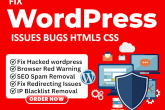 fix wordpress issues, bugs, html5, css, provide wp help