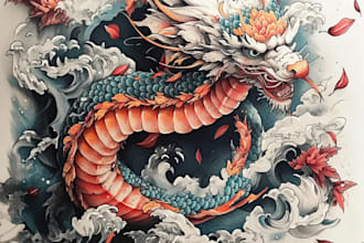 draw a japanese or oriental tattoo design for you