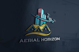 design unique photography aerial drone and signature logo
