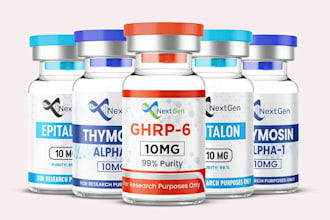 do peptide label, vial label and product label design