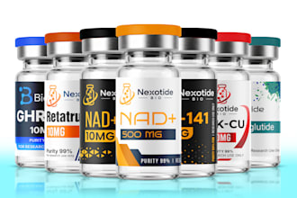 do peptide label, vial label design and product label design