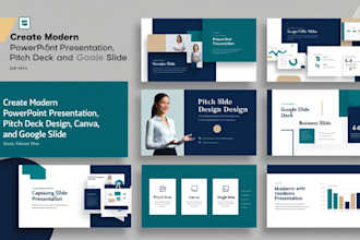 create business powerpoint presentation, pitch deck, canva and google slides