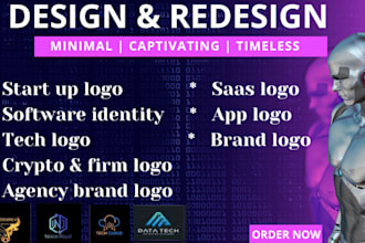 design captivating saas, tech, crypto, software, agency and start up logo