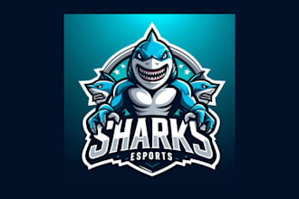 create your unique sharks mascot logo within two days