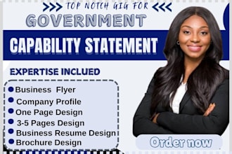 design an effective government capability statement within 6hours