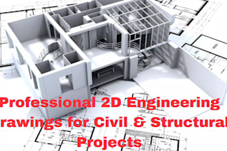professional 2d engineering drawings for structural and civil projects