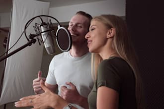 be duet male and female vocalist, duet singers, for soul, edm pop, backing vocal