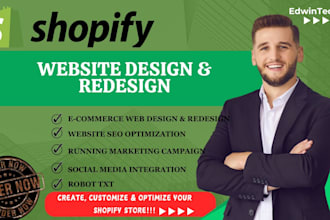 create shopify website design and redesign or shopify store design