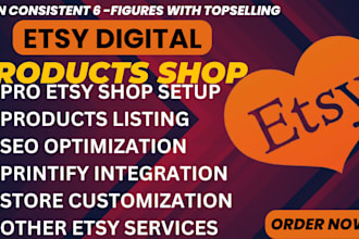 setup etsy shop stan store etsy print on demand digital products design SEO
