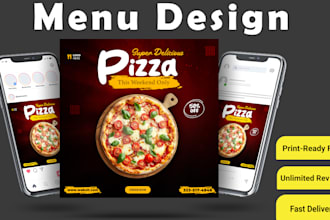 create a professional food menu design for your restaurant