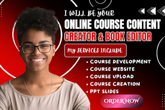 do online course content with course upload, ebook writing and formatting