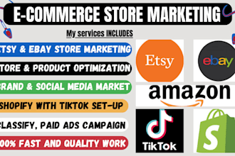 promote and advertise your ebay etsy shopify amazon tiktok shop to get sales
