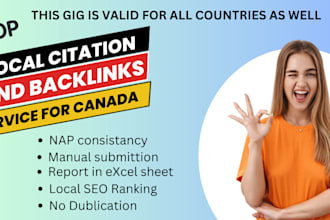 do 350 canada local citations, directory submissions