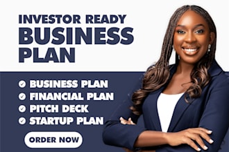 write business plan and financial plan for startups with pitch deck