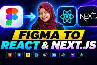 figma to react js, next js website, pixel perfect responsive or html website