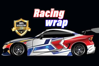 design professional racing car wrap, truck wrap amazing vehicle wrap designs
