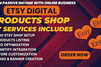 do etsy st0re creation dr0pshipping product listing promotion logo banner
