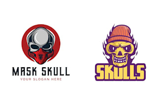 design creative mascot skull logo