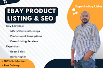 do ebay product listing, SEO ebay listing, ebay lister and cross listing