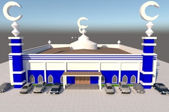 do mosque design, church design, castle interior design project
