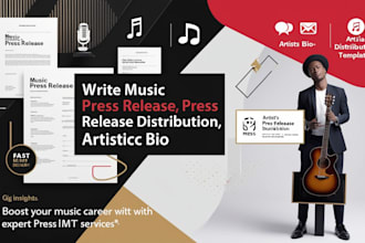 write music press release, submit music press release distribution artistic bio