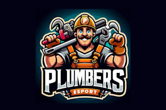 make a high quality plumbers mascot logo for your company