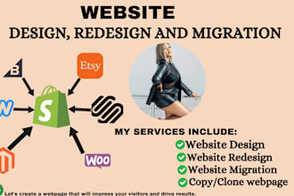 design redesign migrate wix bigcommerce squarespace shopify copy clone website