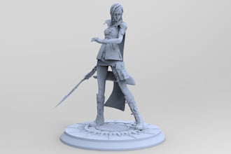 design ttrpg 3d miniature in zbrush,action dnd tabletop wargames,stl file print
