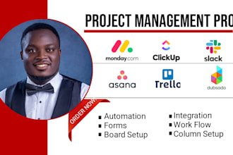 do project management on monday, asana, google task, clickup, trello, automation
