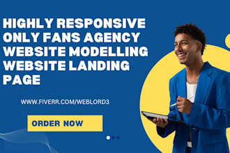 develop only fans agency website, landing page, modeling website, wordpress