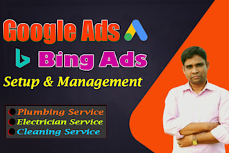 create google,bing PPC ads for your cleaning, electrician, plumbing business