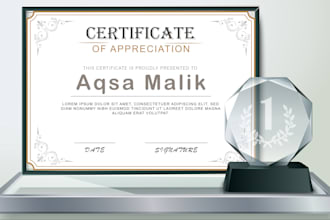 create a professional diploma or award certificate design
