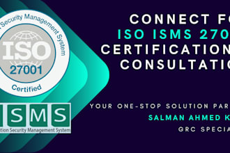 get your company isms is0 27001 certified in few days