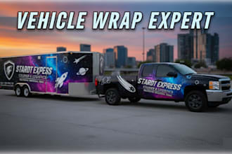do professional box trailer wrap, long trailer, vehicle wrap, van wrap, truck