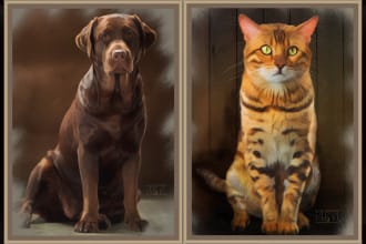 create pastel portrait from your pet for gift