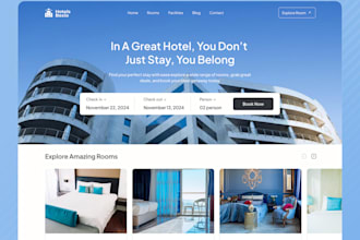 build hotel booking website, hotel reservation airbnb clone real estate website