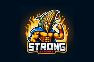 do creative and strong corn mascot logo for your business