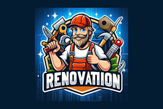 make an home renovation mascot logo for your company
