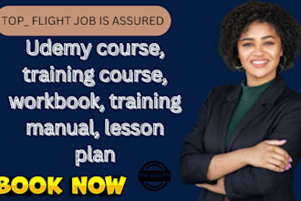 create udemy course, training course, workbook, training manual, lesson plan